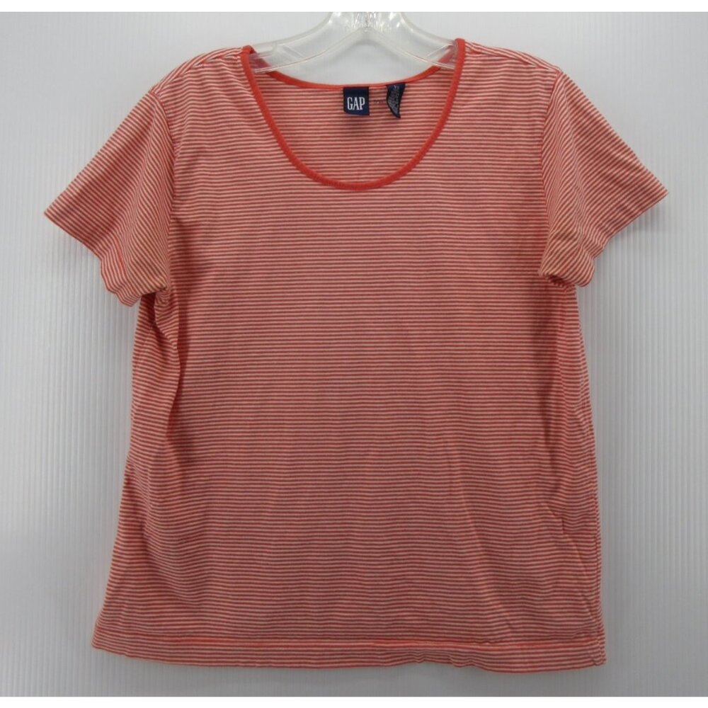 VINTAGE Gap Top XS Shirt Pullover Striped 90s Tee Preppy Scoop Neck*